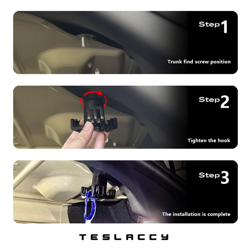 For Tesla Model 3 Trunk Hook Grocery Bag Hook Car Pendant Accessories Luggage Compartment Glove Bag Hook 2023 2022 2021