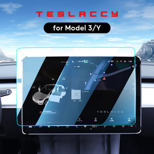 Tempered Glass Screen Protector HD For Tesla Model 3 Y 2023 2022 2021  Center Control Navigation Film Protection Car Accessories