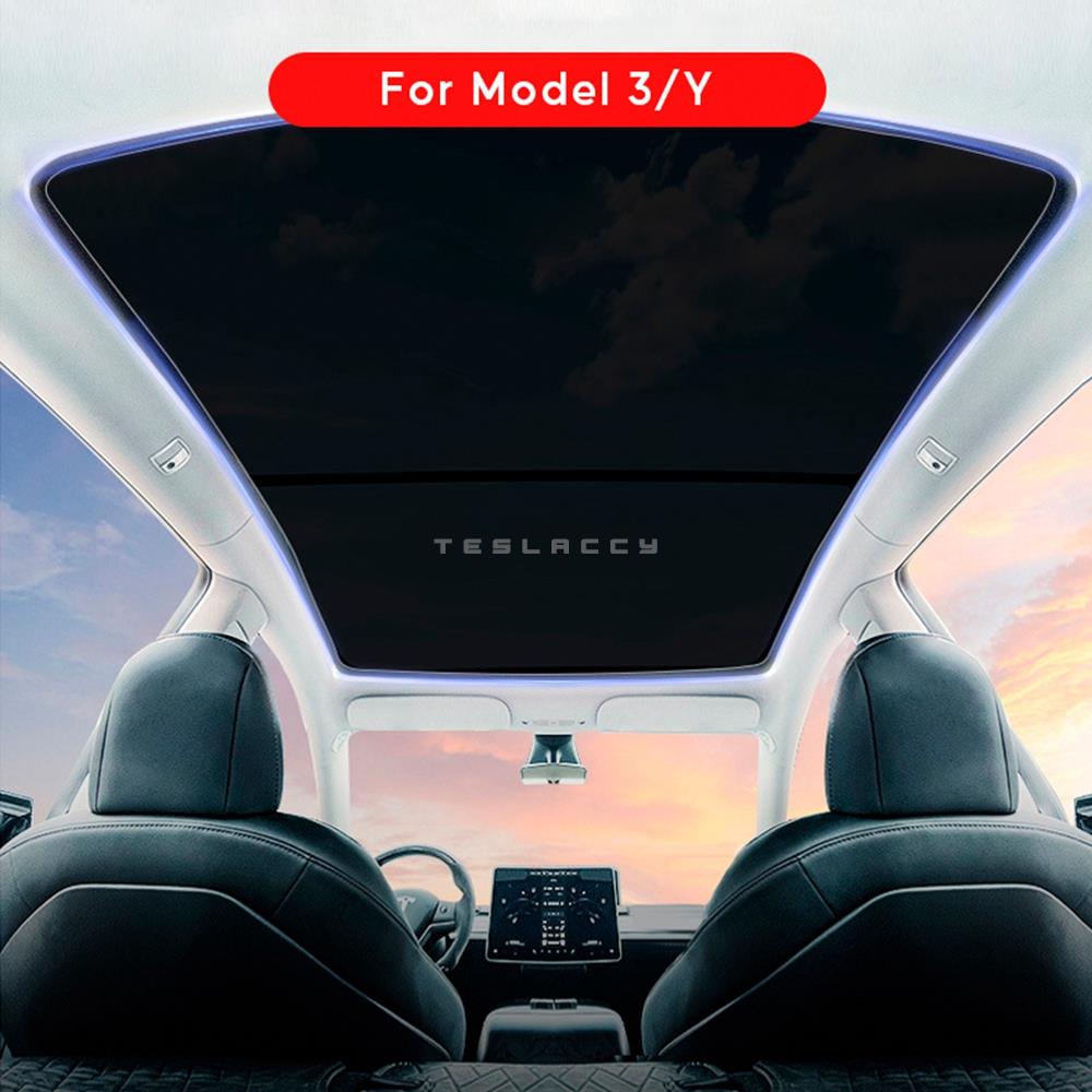 For Tesla Model 3 Y Sunroof Sunshade Front Rear Windshield skylight Blind Shading Net Sun Shades Glass Roof Sunshade with Buckle