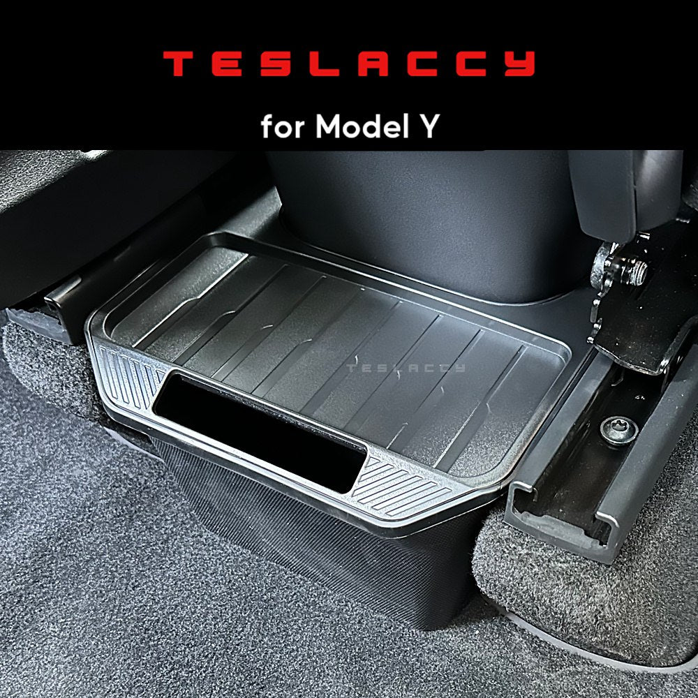 Car Trash Can For Tesla Model Y Rear Under Seat  Storage Box TPE Waterproof Soft Silica Gel Decoration Interior Accessories
