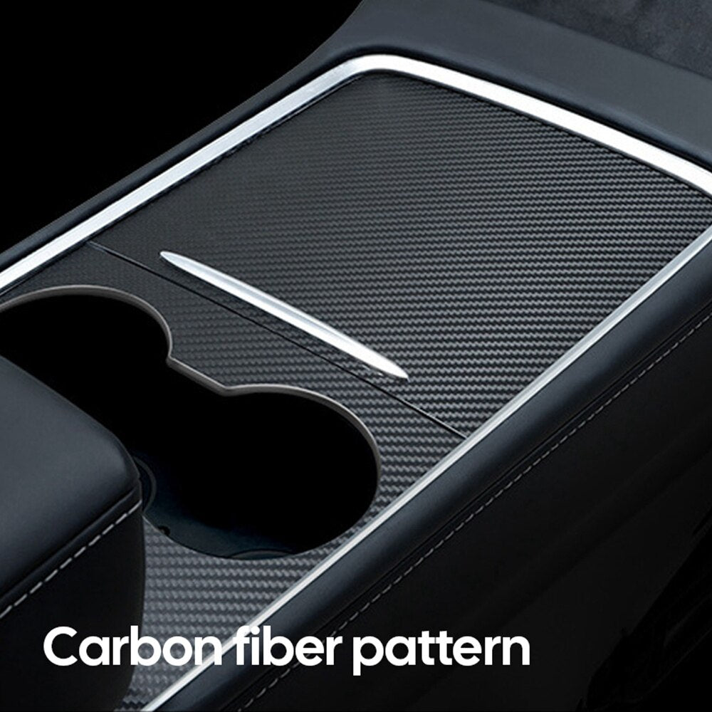 For Tesla Model 3 Y 2021 2022 2023 Car Center Console Panel Sticker Wood Grain Film Carbon Central Control Cover Interior