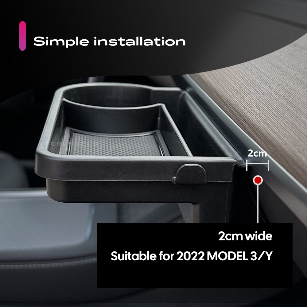 for Tesla Model 3 Y Glove Box Rack Storage Hook Mini Table Mobile Phone Water Cup Holder Shelf Car Automobile Passenger Seat